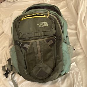 Northface recon backpack green and yellow